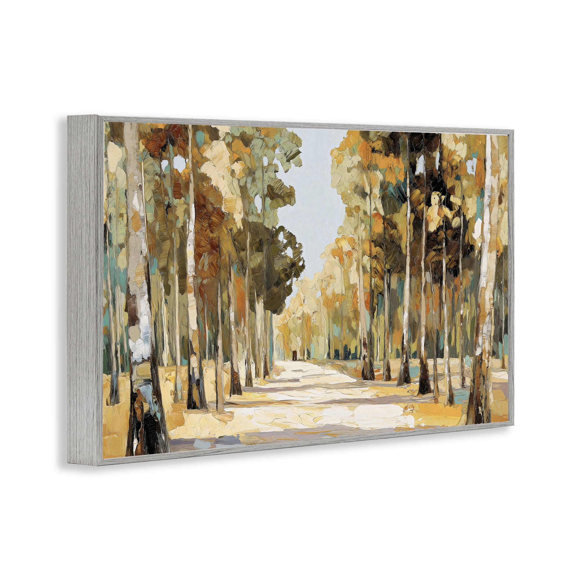 Stupell Industries Modern Impressionist Fall Forest Gray Framed Giclee Art, design by Gina Kelly