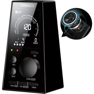 Terence Digital Metronome, Electronic Metronome with Volume, Rhythm Adjustable, Rechargeable, Speaker, Timer, LCD Display