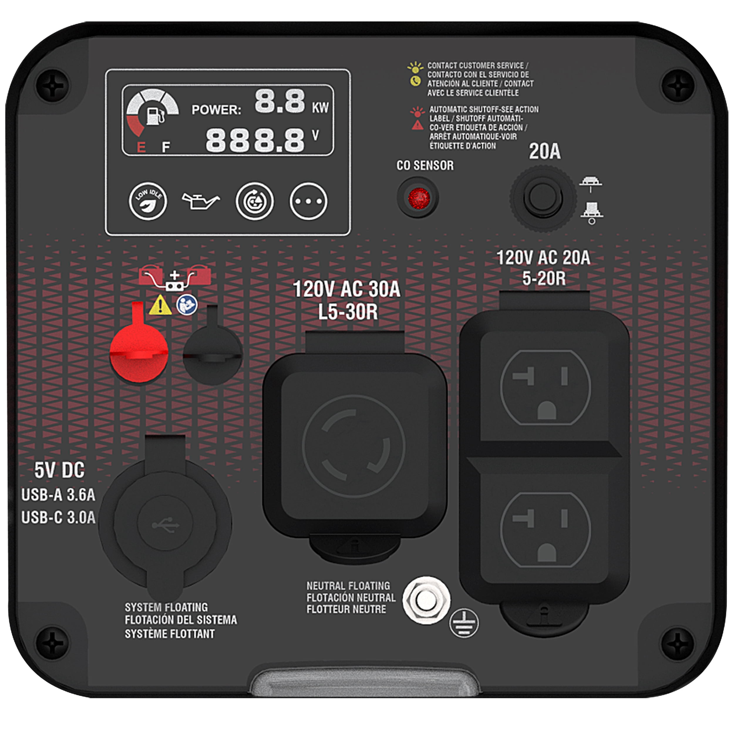 A-iPower Portable Inverter Generator, 2300W RV Ready, EPA & CARB Compliant CO Sensor