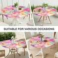thumbnail image 7 of Colorful Tie Dye Pattern Round Fitted Tablecloth with Elastic Edge,Dining Table Cover Waterproof,Outdoor Round Tablecloth for Camping,Dining,Indoor and Outdoor, 7 of 7
