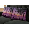 thumbnail image 5 of Ambesonne Tree Throw Pillow Cover 4 Pack, Palms Silhouette Purple, 16", Purple Black, 5 of 5