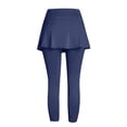 thumbnail image 5 of Yuhangmm Women's Pants, Versatile Knit Capri Pants with Pockets for Everyday Workouts and Travel Cozy Pull-On Skirt-Pants for Tennis Yoga Comfort Navy XXL, 5 of 6