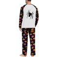 thumbnail image 6 of Men's Halloween Pajama Set Long Sleeve Raglan Soft Cotton Loungewear with Print Top & Full Length Pants for Home Night Black 3XL, 6 of 6