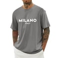 thumbnail image 2 of Milano Italy Letter Graphic Tees for Men 2026 Summer Casual Short Sleeve Crewneck Travel T Shirts, 2 of 5