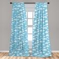thumbnail image 5 of Ambesonne Blue White Curtains, Cartoon Sky Clouds, Pair of 28"x84", Pale Blue Pale Blue, 5 of 5