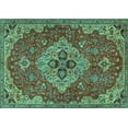 thumbnail image 1 of Ahgly Company Machine Washable Indoor Rectangle Persian Turquoise Blue Traditional Area Rugs, 6' x 9', 1 of 4