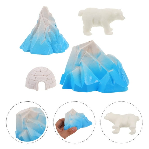OFFIGAM 4Pcs Igloo Shape Plastic Toys for Dollhouse Enthusiasts Landscape Decoration