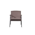 thumbnail image 2 of Modern Accent Chair, Metal Frame Armchair with Velvet Padded Backrest and Seat Cushion, Upholstered Sofa Chair, Brown, 2 of 6