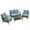 Beige-4pcs, variant on Highsound 4 Piece Outdoor Patio Furniture Sets, Bohemia Outdoor Sofa PE Garden Furniture Wicker Rattan Patio Conversation Set with Coffee Table, Beige