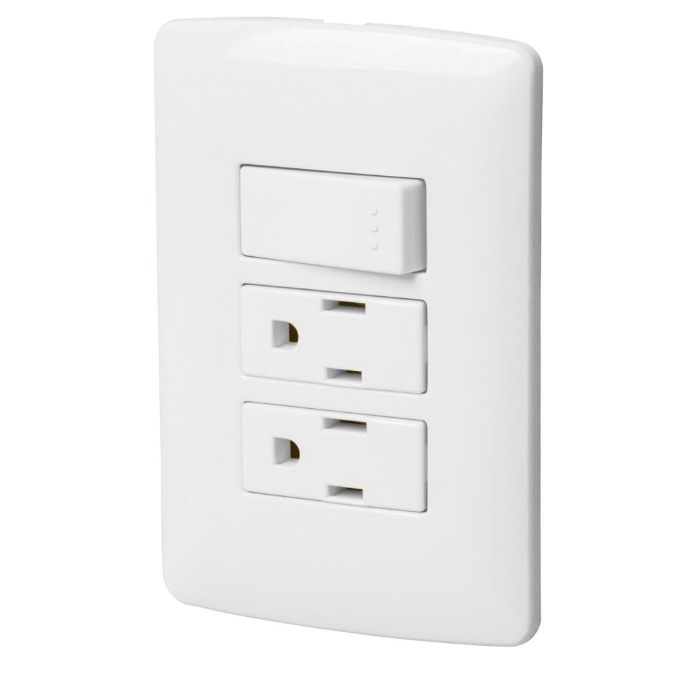 Placa CON 2 CONTACTOS Y 1 INTERRUPTOR BLANCO Volteck 46457 PA-APCO-I3B ...