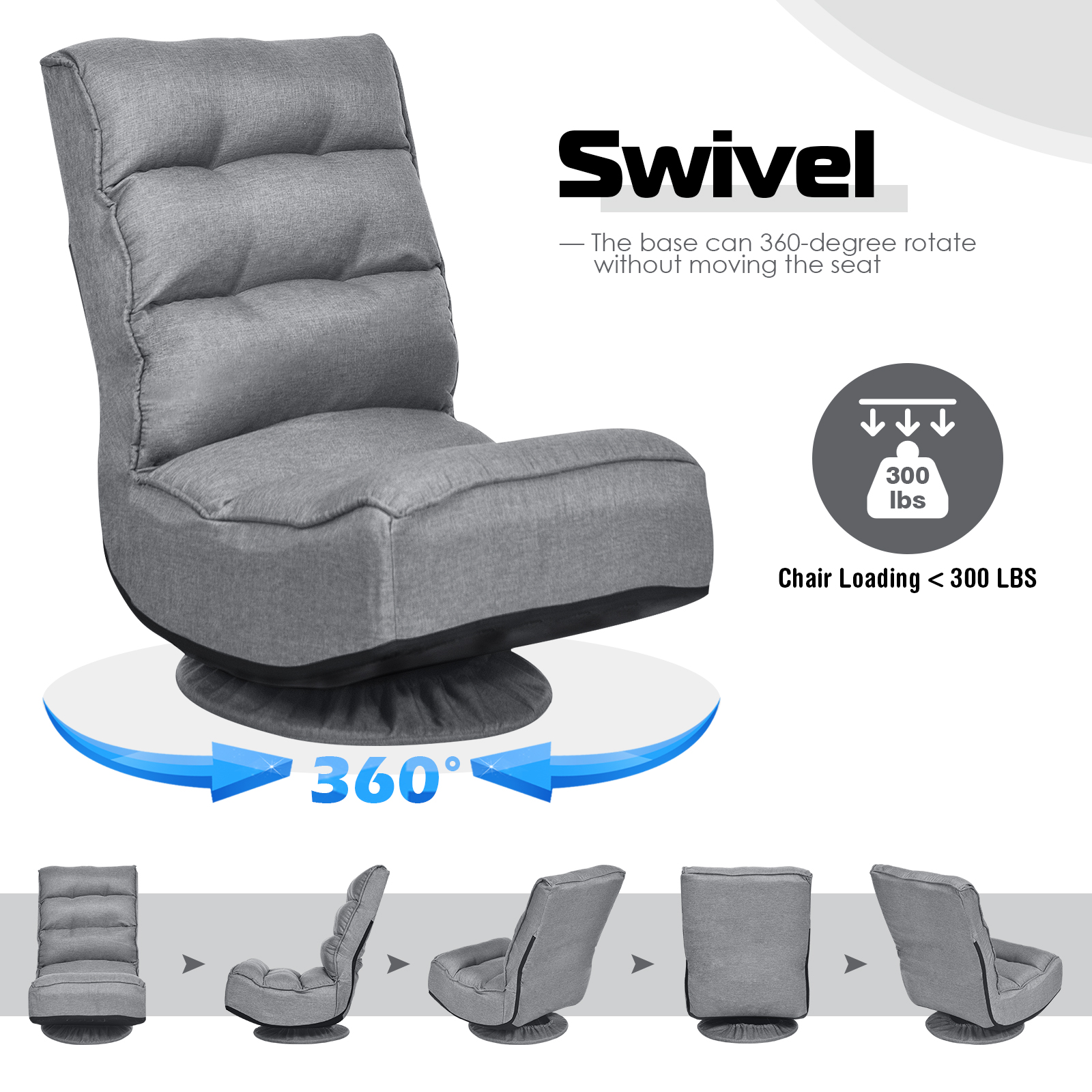 Giantex Rotatable Floor Chair, Foldable Floor Chair, Floor Seat Cushion, Lazy Sofa for Meditation, Yoga, Ideal for Home & Office