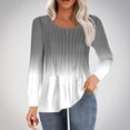 thumbnail image 2 of Inleife Fall Tops for Women Women's Casual Solid Color Long-Sleeved Loose Round Neck Non-Positioned Top, 2 of 5