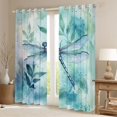 thumbnail image 2 of jejeloiu Cute Dragonfly Black Out Curtains,Blue Splatter Ink Curtains Pack of 2 (42x63 Each) For Girls Teens, 2 of 6