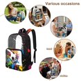 thumbnail image 5 of ZIATUBLES 17 Inch Clear Backpack, Heavy Duty Fabric & PVC Transparent Bag with Reinforced Strap, Large Capacity Rainbow Paint Soccer Ball Print See Through Bookbag for School, Work & Travel, 5 of 7
