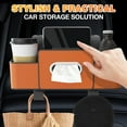 thumbnail image 7 of 3-in-1 Car Backseat Organizer with Cup Holder, Tissue Box, Trash Bin & Hooks,Multifunctional Back Seat Car Organizer for Hold Phones, Snacks, Drinks, and Handbags (White), 7 of 7