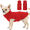 Red, variant on IDOMIK Dog Fleece Padded Coat, Soft Warm Winter Jacket with Harness Hole, Back Pocket, Adjustable Drawstring, Green, XS