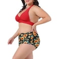 thumbnail image 4 of Agnes Orinda Women's Plus Size Sunflower Bikini 2 Piece Swimsuits High Waisted Halter Bathing Suit Sets 1X Red, 4 of 6