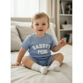 thumbnail image 5 of BemeyourBBs Toddler Baby Boys Summer Clothes Daddy's Mini Outfits Letter Embroidery Waffle Knit Short Sleeve Round Neck T shirt Tops and Shorts Set, 5 of 9