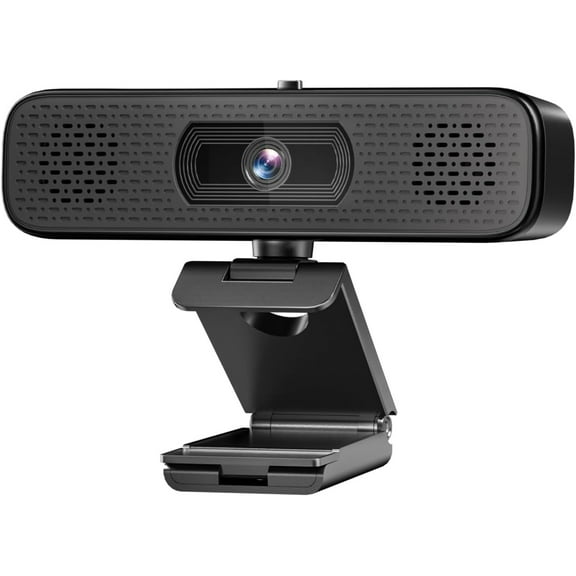 2K HD Webcam with 2 Speakers & Built-in Microphone for Computer Laptop,90 Degree View Angle Desktop USB Stream Camera