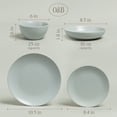 thumbnail image 4 of Overback Coupe Dinnerware Set Semi-Matte Fog Blue Stoneware 16-Piece, 4 of 8