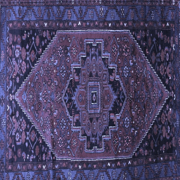 Ahgly Company Indoor Square Persian Blue Traditional Area Rugs, 8' Square
