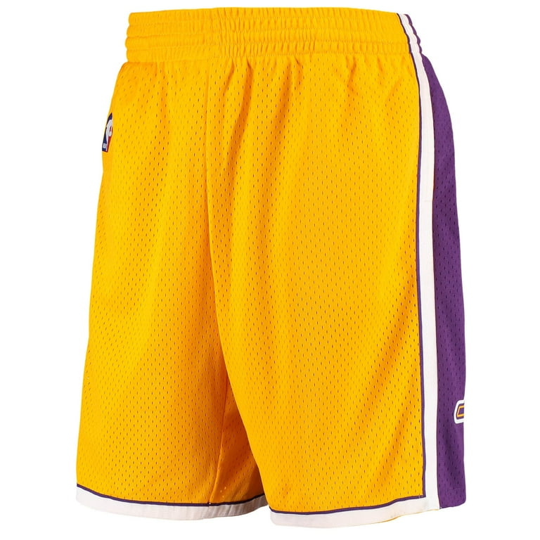 Men s Mitchell Ness Gold Los Angeles Lakers Hardwood Classics Primary Logo Swingman Shorts Walmart