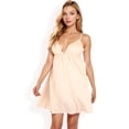 thumbnail image 4 of Women's Spaghetti Strap V-Neck Slip Dress with Empire Waist and Flowy Design- Beige,Medium, 4 of 7