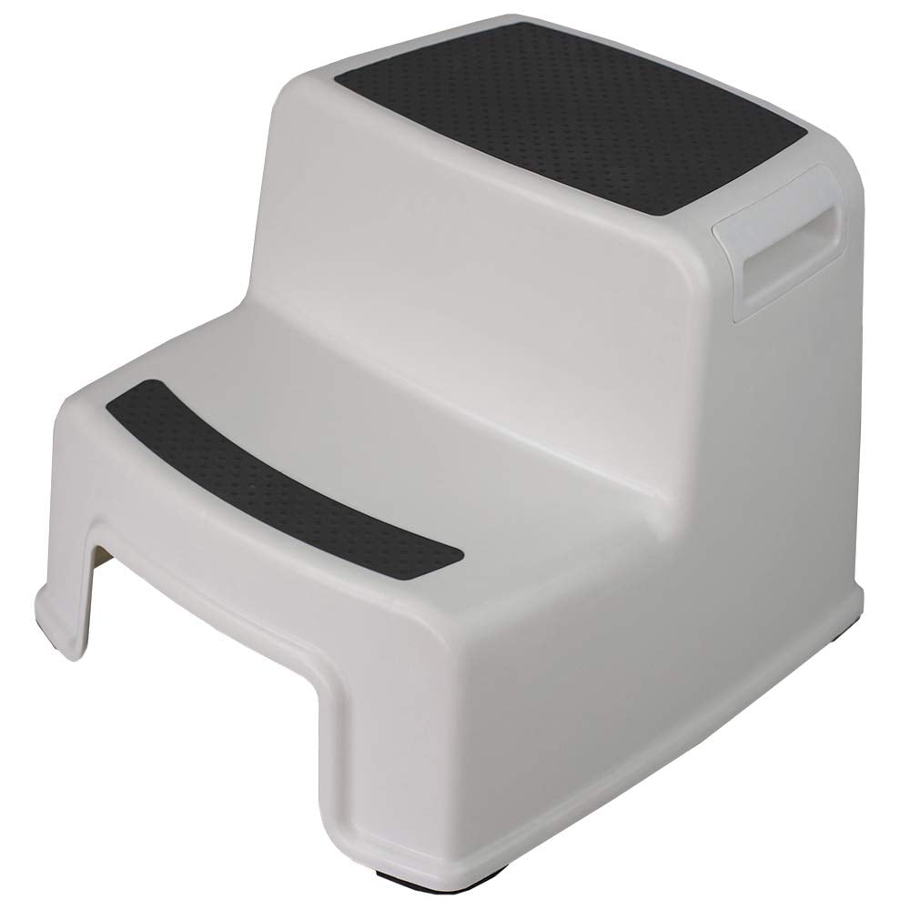 Home Basics Extra Boost 2 Tier NonSlip Rubber Tread Plastic Step Stool