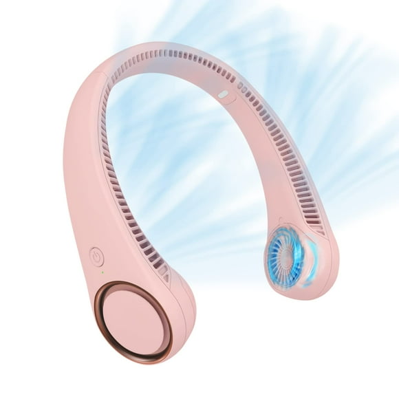 CIVPOWER Ventilador de cuello: Ventilador portátil sin aspas recargable con refrigeración personal para el cuello, manos libres, 3 velocidades, batería de 4000 mAh, diseño de auriculares portátiles op