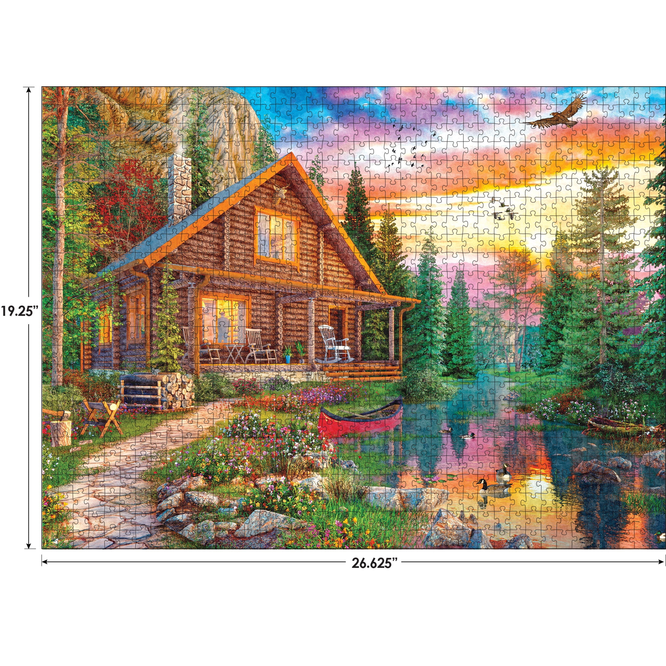 My Happy Place 1000pc - Forest Cabin Home