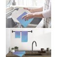 thumbnail image 5 of Ombre Blue Purple Hand Towels Set, Waffle Weave Kitchen Towels 4 Pieces, Colorful Painting Microfiber Hair Face Bath Tea Towel Absorbent Quick Drying Cleaning Dish Cloths, 15.7"x23.6", 5 of 7