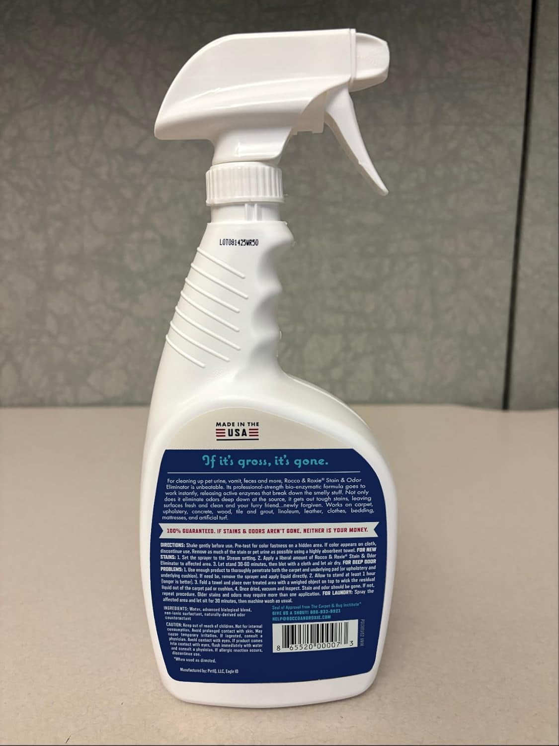 Stain & Strong Odor Eliminator, Enzyme Cleaner, Pet Odor Eliminator for Home - Stain Remover for Cats & Dog Pee - Urine Destroyer - Cleaner Spray Clear, 32 Fl Oz