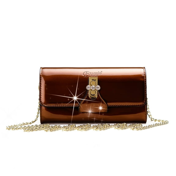 Tri-Star Eveningl Clutch Crossbody Bag with Chain Strap