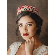 Rhinestone Wedding Tiara for Women, Royal Queen Crown Headband, Crystal Princess Hair Accessories for Prom Birthday