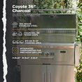 thumbnail image 3 of Coyote C1CH36 36 In Wide 875 Sq In Cooking Area Stainless Steel Charcoal Grill, 3 of 5