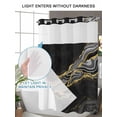 thumbnail image 4 of No Hook Cloth Fabric Shower Curtain with Snap in Liner, Black Marble Waterproof Shower Curtains Set with See Through Top Window, Gold Abstract Vintage Modern Grey Art Bath Curtains Shower 54"x78", 4 of 6