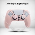 thumbnail image 4 of JM Para controlador PS5, funda de goma protectora de silicona antideslizante con agarre de piel bonita, blanco y gris JM JM, 4 of 5