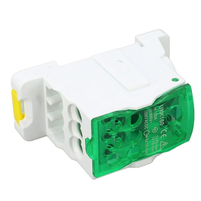 3 Positions Power Distribution Block, 690V 160A C45 DIN Rail Terminal Bus Bar Terminal Block with Cover, RV Junction Block for Automotive Marine, Car Boat