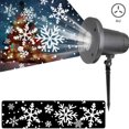 thumbnail image 3 of CAROOTU Lumière de Projection Insertion au Sol Flocon de Neige Télécommande Lampe LED de Noël Extérieur Étanche, 3 of 7