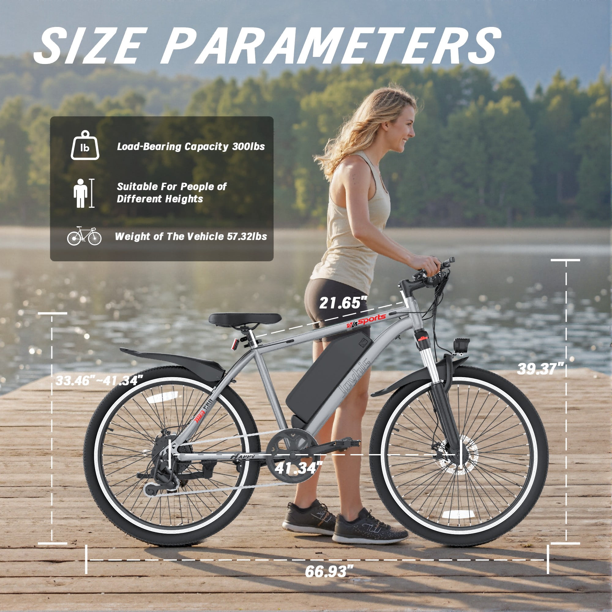 Electric Bike for Adults, 26'' Up to 50 Miles 22MPH Electric Mountain Bike with 48V 430W Removable Battery UL2849 (Grey)