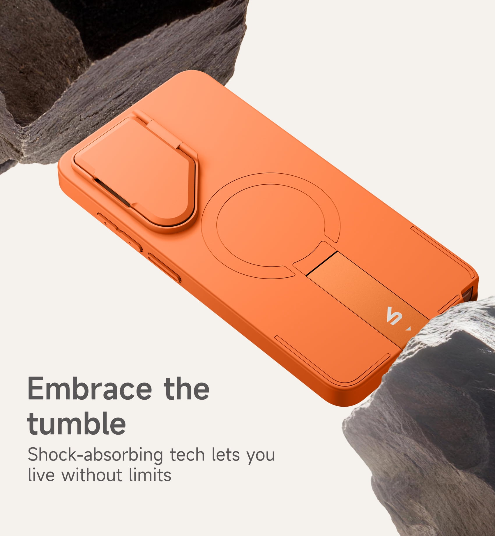 SURITCH for Samsung Galaxy S26 Ultra Phone Case, Magnetic Protective Cover with Camera Cover and Adjustable Metal Kickstand for Galaxy S26 Ultra, Orange