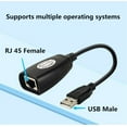 thumbnail image 5 of Adaptateur d'Extension USB vers RJ45 sur Câble Répartiteur USB 2.0 Ethernet sur Cat5/Cat5e/Cat6, 5 of 5