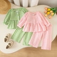 thumbnail image 4 of yboeqw Toddler Girl Clothes 6M-6Years Girls Fall Winter Outfits 2 Piece Ribbed Ruffle Sleeve Top Legging Pants Outfit Set,Size 3-4 Years, 4 of 8
