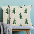 thumbnail image 2 of Christmas Pillow Covers 18x18 Inch Set of 2 Cream Sage Green Christmas Tree Decor Throw Pillows Winter Xmas Holiday Outdoor Cushion Cases for Couch Bed Decorations, 2 of 6