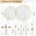 thumbnail image 4 of 175PCS Gold Plastic Dinnerware Set, Disposable Party Plates for 25 Guests, Include: 50Plastic Plates, 25 Pre Rolled Napkins with Gold Silverware, 25 Cups, 4 of 12