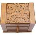 thumbnail image 4 of 5-Layer Jewelry Box with Mirror, 4 Drawers & 2 Side Doors Jewelry Box Organizer, 27 Hairpin Slots Jewelry Cabinet, Light Brown Jewelry Storage Box for Earrings, Rings, Necklaces, 4 of 9