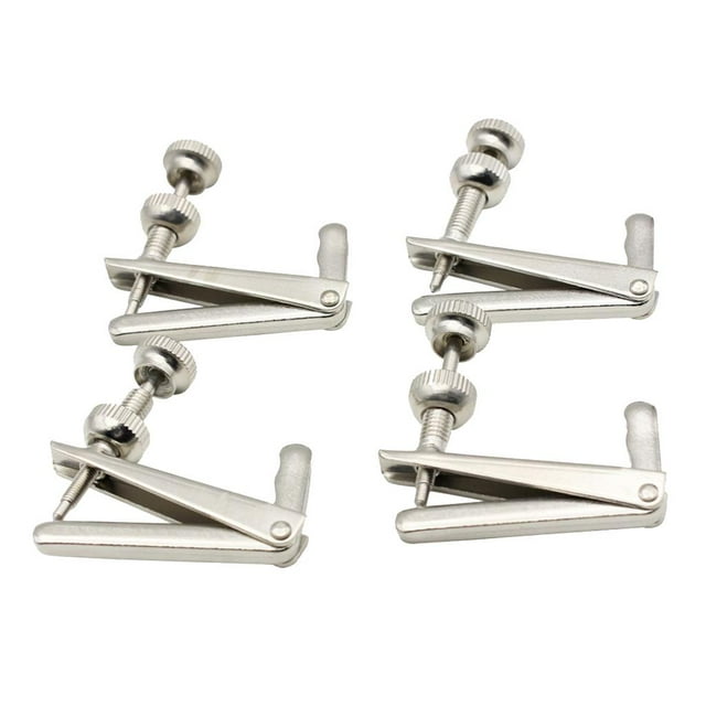 Paquete de 4 afinadores finos para violín de 1/4 y 1/2 pulgadas, repuesto para instrumentos de cuerda Plata