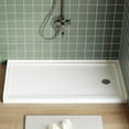 thumbnail image 1 of Bingirl 60x32 Inch Right Drain Shower Pan - Single Threshold Base Non-Slip Textured Surface Lightweight ABS Shower Base Easy Install With Drain Kit, 1 of 8