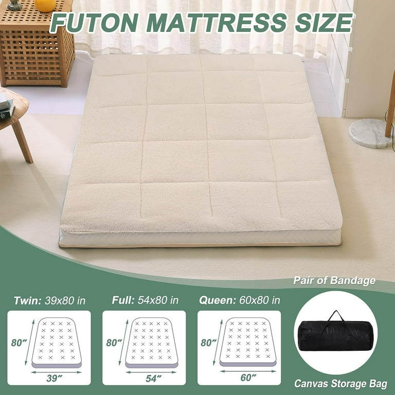 ABORON Japanese Floor Mattress, Upgraded Reversible Winter Futon