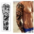 thumbnail image 4 of Yazhiji 8 Sheets Full Arm Temporary Tattoos and 8 Sheets Half Arm Shoulder Tattoo, Extra Large Waterproof Long Lasting Tattoo Stickers for Men and Women (22.83"X7.1"), 4 of 7